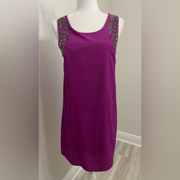 Sugarlips Fuchsia Purple Beaded Sleeveless Cocktail Dress Size S - Picture 5 of 9